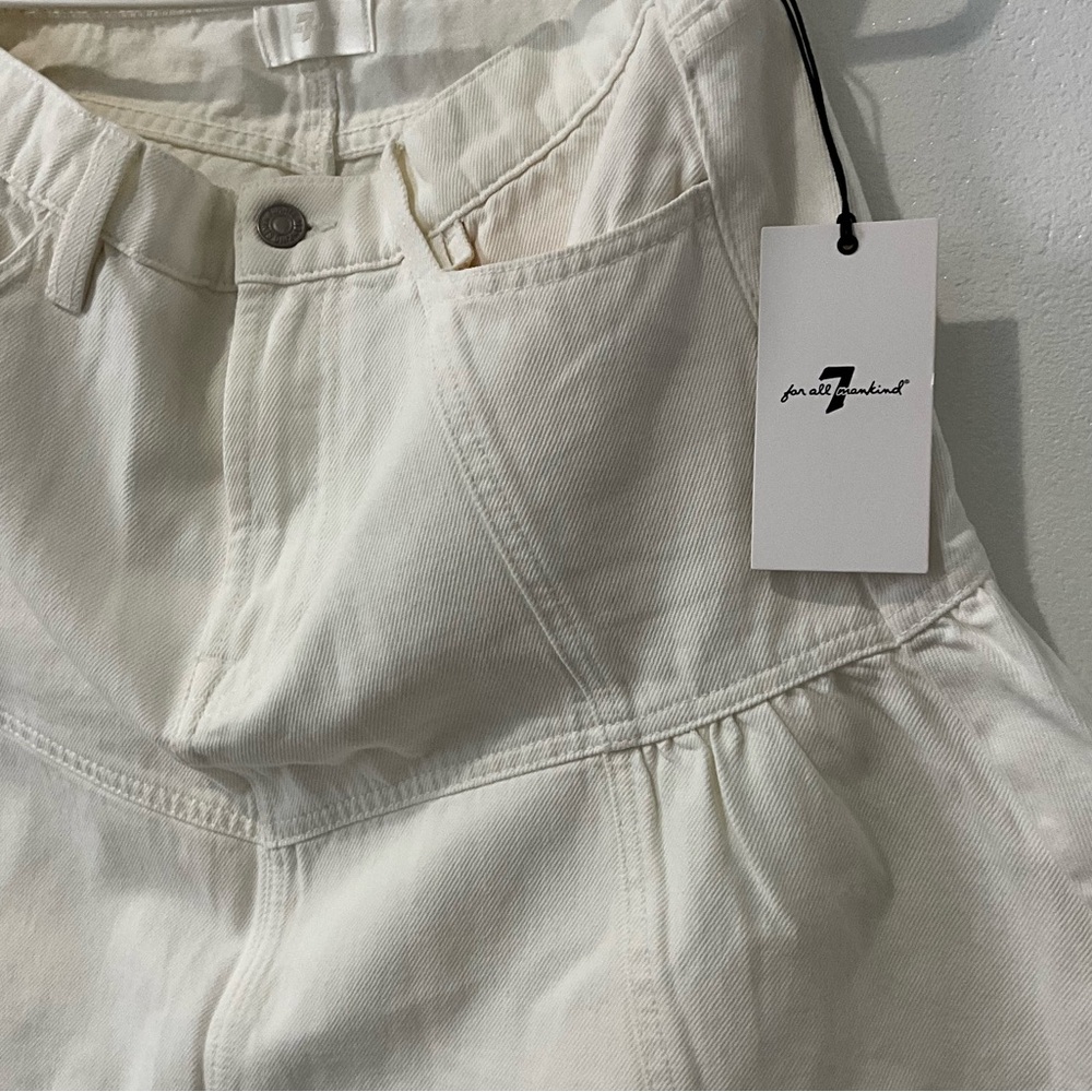 7 For All Mankind White Denim Skirt.